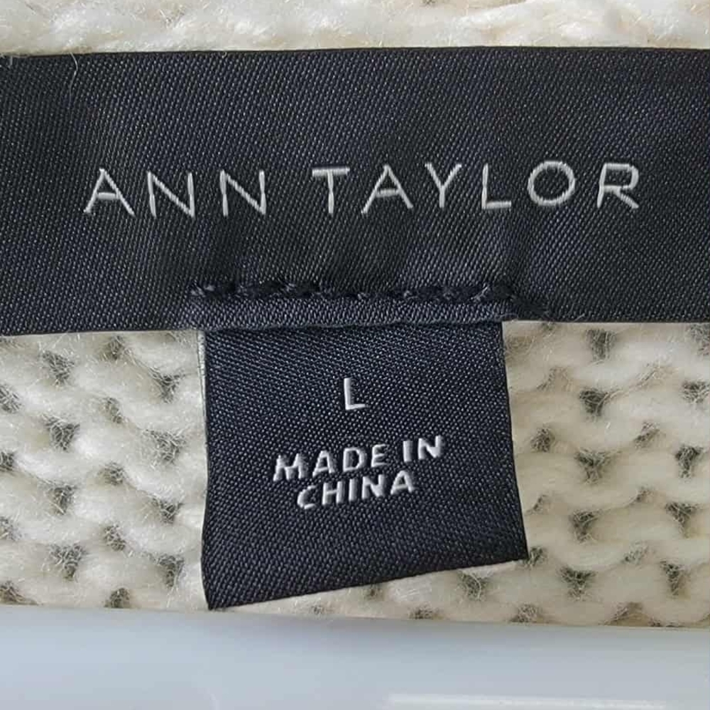Ann Taylor Elegant Cream Women's Open Long Cardigan - Picture 4 of 10